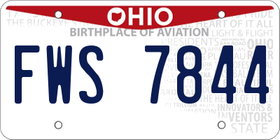 OH license plate FWS7844