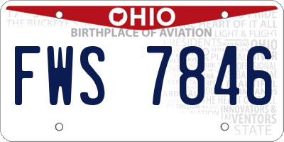 OH license plate FWS7846