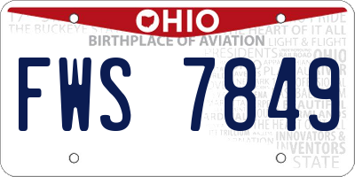 OH license plate FWS7849