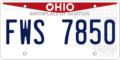 OH license plate FWS7850