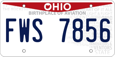 OH license plate FWS7856