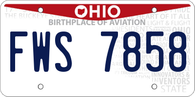 OH license plate FWS7858