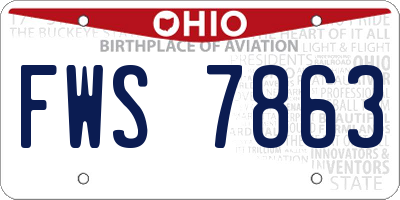 OH license plate FWS7863