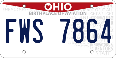 OH license plate FWS7864