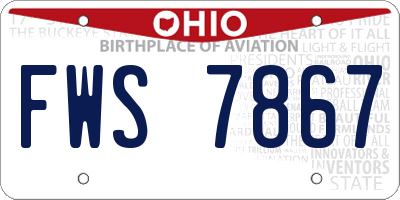 OH license plate FWS7867