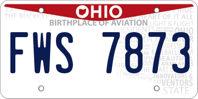 OH license plate FWS7873