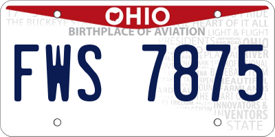 OH license plate FWS7875