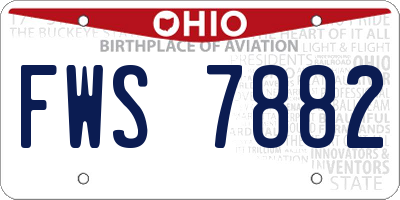 OH license plate FWS7882