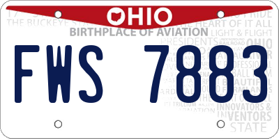 OH license plate FWS7883