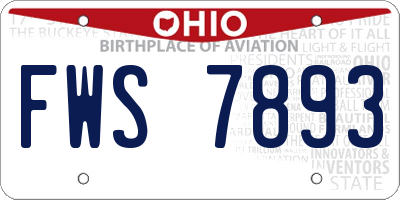 OH license plate FWS7893