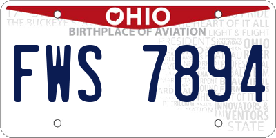 OH license plate FWS7894