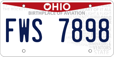 OH license plate FWS7898