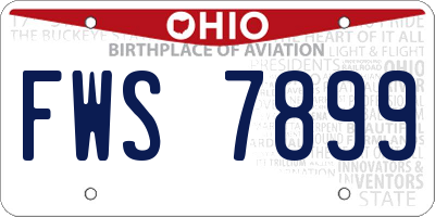 OH license plate FWS7899