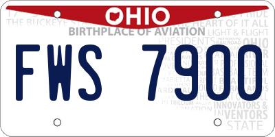 OH license plate FWS7900
