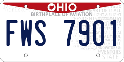OH license plate FWS7901