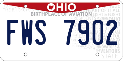 OH license plate FWS7902