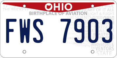 OH license plate FWS7903