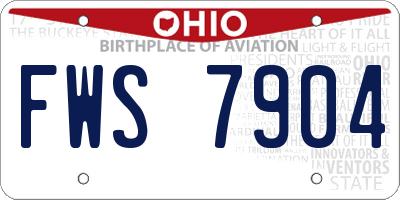 OH license plate FWS7904