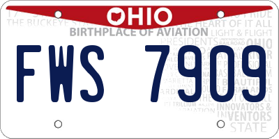 OH license plate FWS7909
