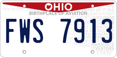 OH license plate FWS7913