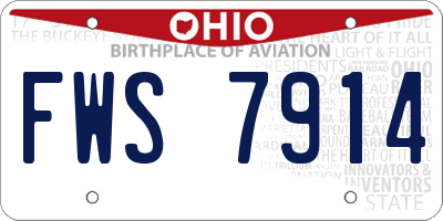 OH license plate FWS7914