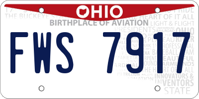 OH license plate FWS7917