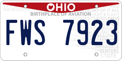 OH license plate FWS7923