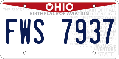 OH license plate FWS7937