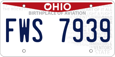 OH license plate FWS7939