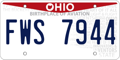 OH license plate FWS7944