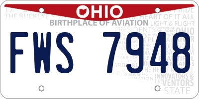 OH license plate FWS7948