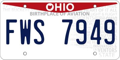 OH license plate FWS7949
