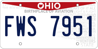 OH license plate FWS7951