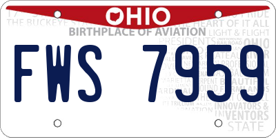 OH license plate FWS7959