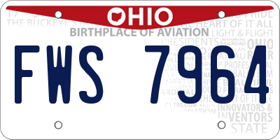 OH license plate FWS7964