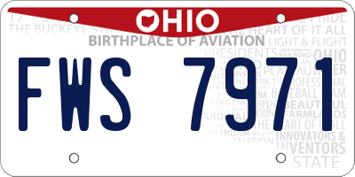 OH license plate FWS7971