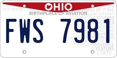 OH license plate FWS7981