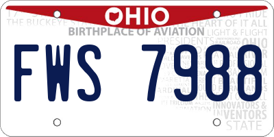 OH license plate FWS7988
