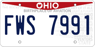 OH license plate FWS7991