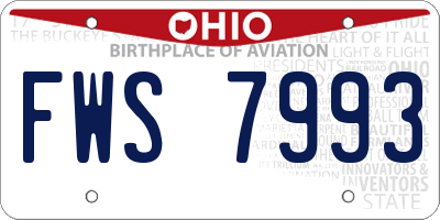OH license plate FWS7993