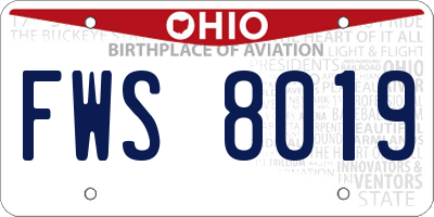 OH license plate FWS8019