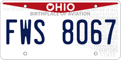 OH license plate FWS8067