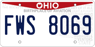 OH license plate FWS8069
