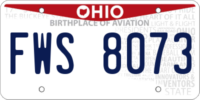OH license plate FWS8073