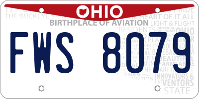 OH license plate FWS8079