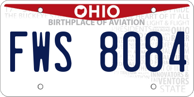 OH license plate FWS8084