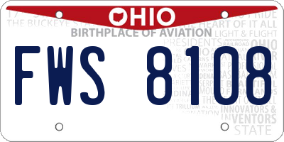 OH license plate FWS8108