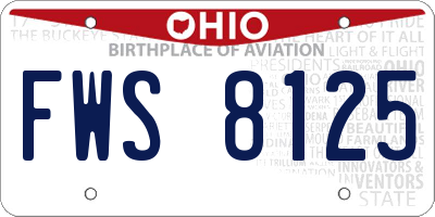 OH license plate FWS8125