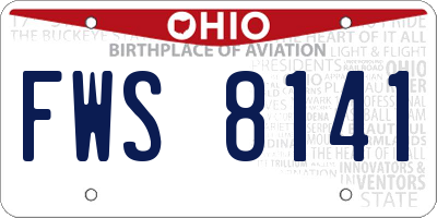 OH license plate FWS8141