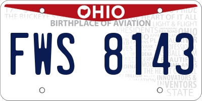 OH license plate FWS8143